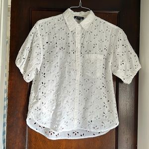 2023 J. Crew Spring Garden Eyelet Top Sz 8 *sold out in stores and online*